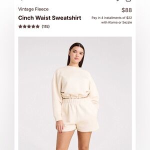 Nuuds medium heather bone Women's Cream Cinch Waist Sweater